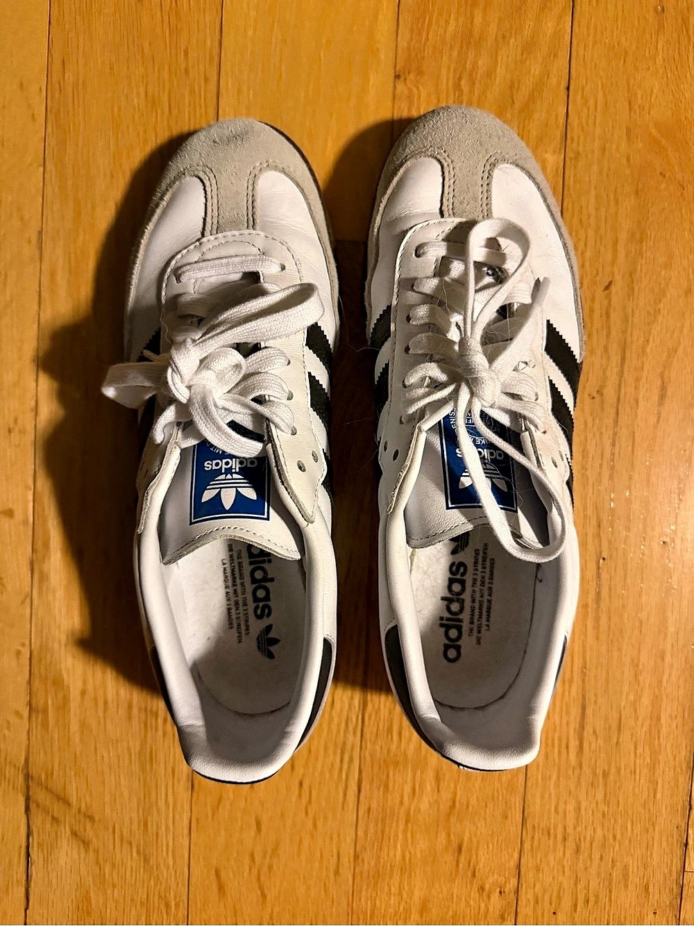 adidas Samba OG Cloud White Core Black Sneakers in White & Black - Picture 3 of 4
